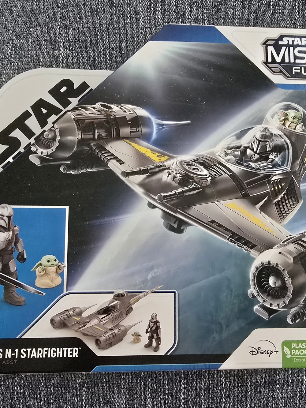 Hasbro Star Wars Gray N-1 Starfighter with Yellow Accents